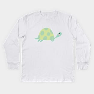 Cute Green Turtle Kids Long Sleeve T-Shirt